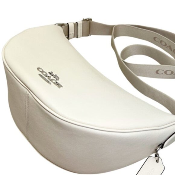 NWT ✅ Coach PACE Smooth Leather Shoulder Bag CT644 CHALK / SILVER⭐ NWT - Picture 3 of 17